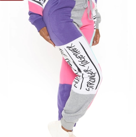 Fashion Nova Written With Love Colorblock Sweatsuit With Pockets Size S - Picture 3 of 17